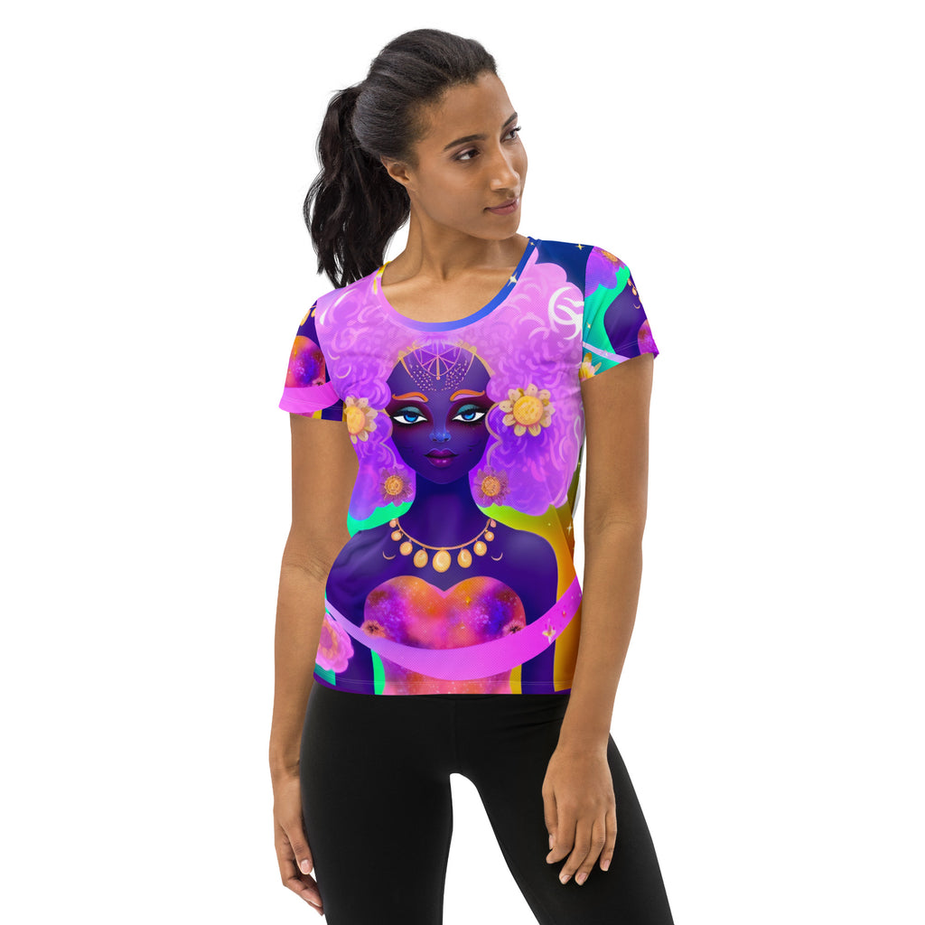 T-shirt de sport pour femmes, imprimé all over
