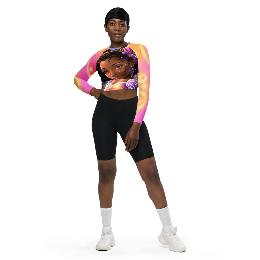 Crop-top à manches longues en matières recyclées
