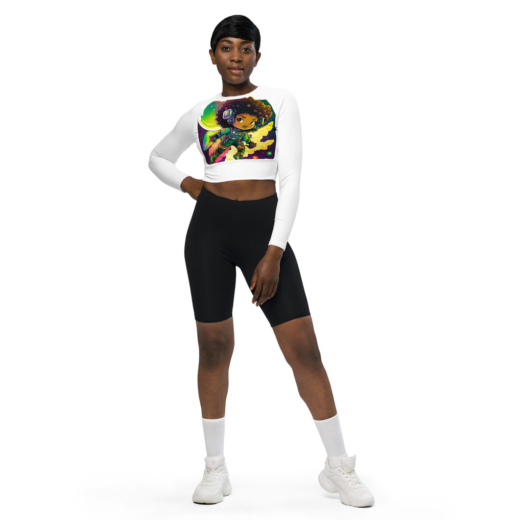 Crop-top à manches longues en matières recyclées