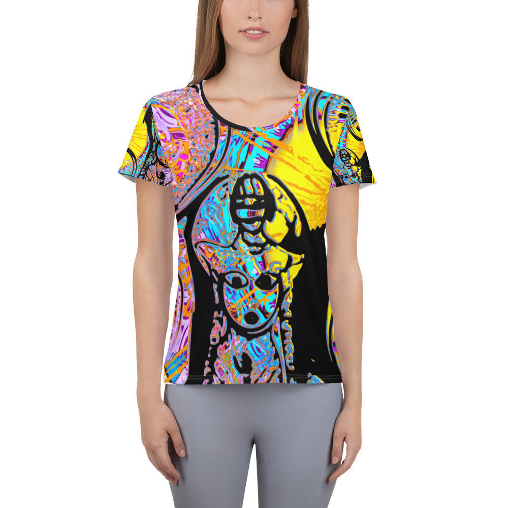 T-shirt de sport pour femmes, imprimé all over