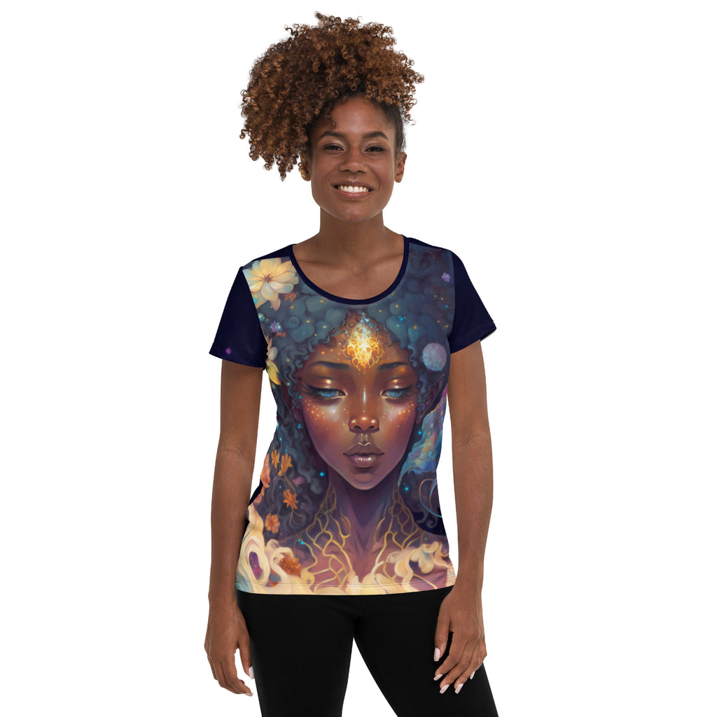 T-shirt de sport pour femmes, imprimé all over