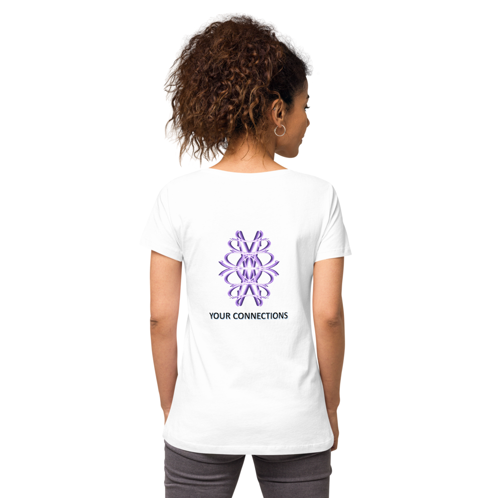 T-shirt col V ajusté femme chiffre 7
