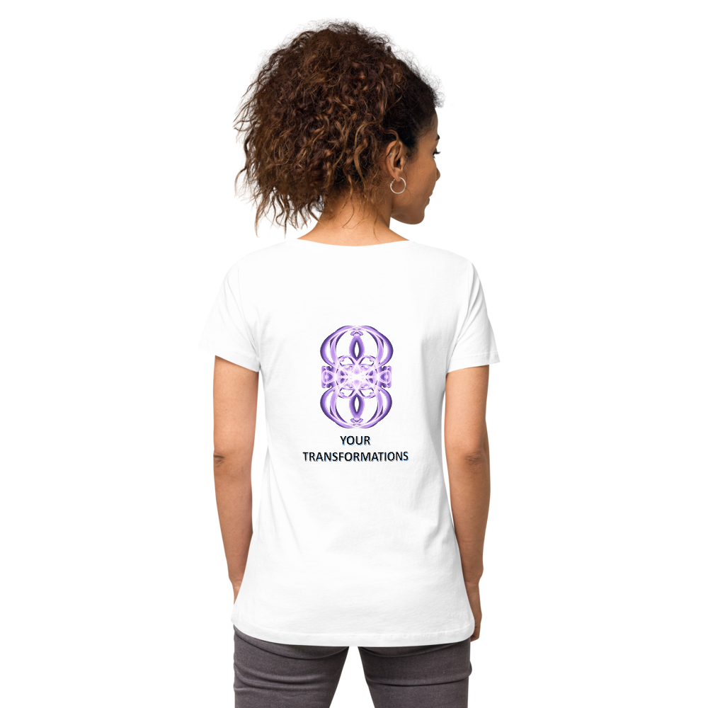 T-shirt col V ajusté femme chiffre 8