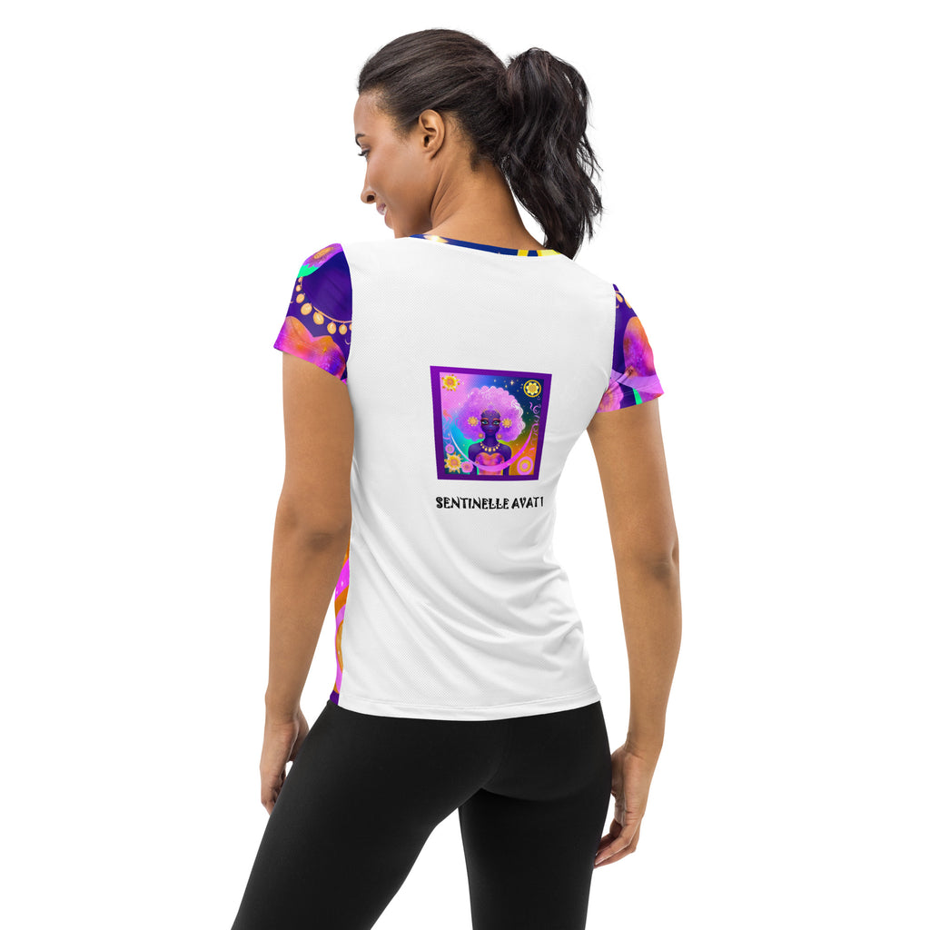 T-shirt de sport pour femmes, imprimé all over