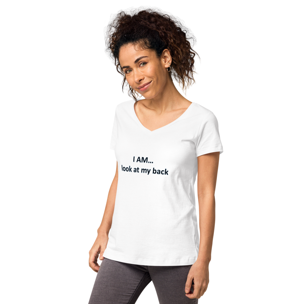 T-shirt col V ajusté femme (nombre de destinée 4)